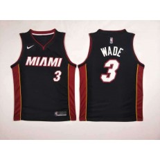Miami Heat #3 Dwyane Wade Black Nike Swingman Men Jersey