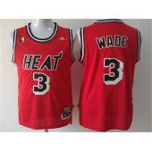 Miami Heat #3 Dwyane Wade Red Hardwood Classics Swingman Men Jersey
