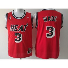 Miami Heat #3 Dwyane Wade Red Hardwood Classics Swingman Men Jersey