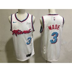 Miami Heat #3 Dwyane Wade White City Edition Nike Swingman Men Jersey