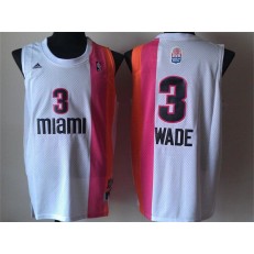 Miami Heat #3 Dwyane Wade White Hardwood Classics Men Jersey