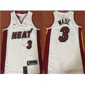 Miami Heat #3 Dwyane Wade White Nike Swingman Men Jersey