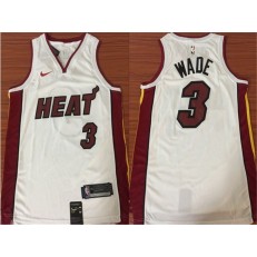 Miami Heat #3 Dwyane Wade White Nike Swingman Men Jersey