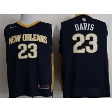 New Orleans Pelicans #23 Anthony Davis Navy Nike Authentic Men Jersey