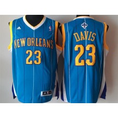New Orleans Pelicans #23 Anthony Davis Revolution 30 Swingman Blue Home Jersey