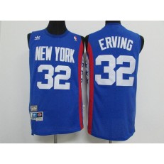 New York Knicks #32 Erving Blue Hardwood Classics Swingman Men Jersey
