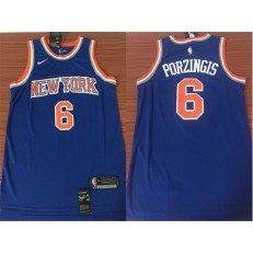 New York Knicks #6 Kristaps Porzingis Blue NBA Swingman Icon Edition Men Jersey