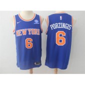 New York Knicks #6 Kristaps Porzingis Blue Nike Swingman Men Jersey