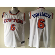 New York Knicks #6 Kristaps Porzingis White Stitched Men Jersey