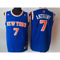 New York Knicks #7 Carmelo Anthony Blue New Revolution 30 Men Jersey
