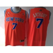 New York Knicks #7 Carmelo Anthony Orange New Revolution 30 Men Jersey