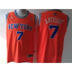 New York Knicks #7 Carmelo Anthony Orange New Revolution 30 Men Jersey