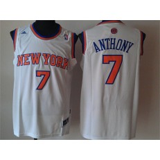 New York Knicks #7 Carmelo Anthony White New Revolution 30 Men Jersey