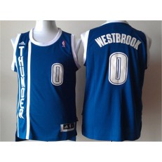 Oklahoma City Thunder #0 Russell Westbrook Navy Blue Alternate Swingman Men Jersey