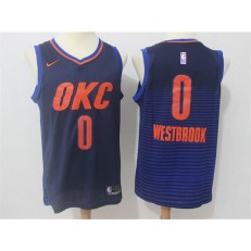 Oklahoma City Thunder #0 Russell Westbrook Navy Nike Swingman Men Jersey