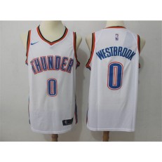 Oklahoma City Thunder #0 Russell Westbrook White Nike Swingman Men Jersey