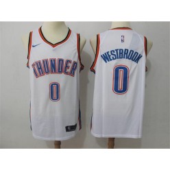 Oklahoma City Thunder #0 Russell Westbrook White Nike Swingman Men Jersey