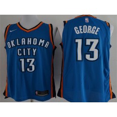 Oklahoma City Thunder #13 Paul George Blue Nike Authentic Men Jersey