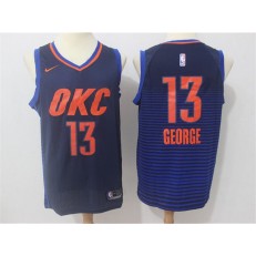 Oklahoma City Thunder #13 Paul George Navy Nike Swingman Men Jersey