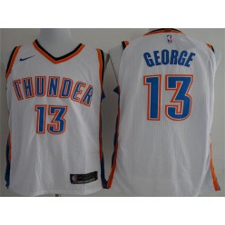Oklahoma City Thunder #13 Paul George White Nike Authentic Men Jersey