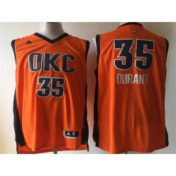 Oklahoma City Thunder #35 Kevin Durant Orange Swingman Men Jersey