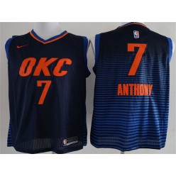 Oklahoma City Thunder #7 Carmelo Anthony Navy Nike Authentic Men Jersey