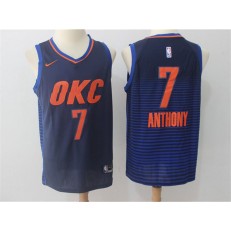 Oklahoma City Thunder #7 Carmelo Anthony Navy Nike Swingman Men Jersey