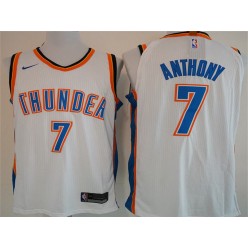 Oklahoma City Thunder #7 Carmelo Anthony White Nike Authentic Men Jersey