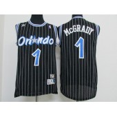 Orlando Magic #1 Tracy McGrady Black Hardwood Classics Men Jersey