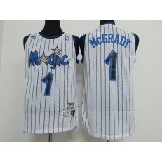 Orlando Magic #1 Tracy McGrady White Hardwood Classics Men Jersey