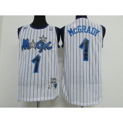 Orlando Magic #1 Tracy McGrady White Hardwood Classics Men Jersey