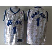Orlando Magic #1 Tracy McGrady White Star New Revolution 30 Throwback Men Jersey