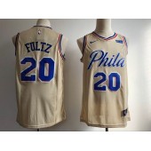 Philadelphia 76ers #20 Markelle Fultz Cream 2017-2018 Nike Swingman Stubhub Stitched Men Jersey