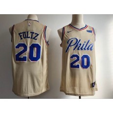Philadelphia 76ers #20 Markelle Fultz Cream 2017-2018 Nike Swingman Stubhub Stitched Men Jersey