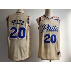 Philadelphia 76ers #20 Markelle Fultz Cream 2017-2018 Nike Swingman Stubhub Stitched Men Jersey