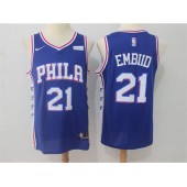 Philadelphia 76ers #21 Joel Embiid Blue 2017-2018 Nike Swingman Stubhub Stitched Men Jersey