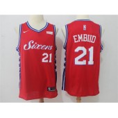 Philadelphia 76ers #21 Joel Embiid Red 2017-2018 Nike Swingman Stubhub Stitched Men Jersey
