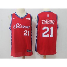 Philadelphia 76ers #21 Joel Embiid Red 2017-2018 Nike Swingman Stubhub Stitched Men Jersey