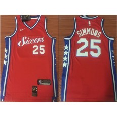 Philadelphia 76ers #25 Ben Simmons 2017-18 Red Nike Men Jersey