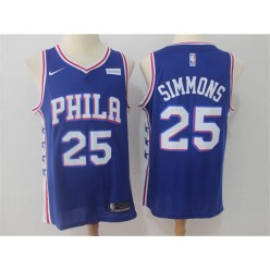 Philadelphia 76ers #25 Ben Simmons Blue 2017-2018 Nike Swingman Stubhub Stitched Men Jersey