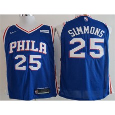 Philadelphia 76ers #25 Ben Simmons Blue Nike Authentic Men Jersey