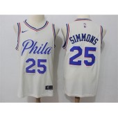 Philadelphia 76ers #25 Ben Simmons Cream Swingman City Edition Nike Men Jersey