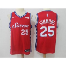 Philadelphia 76ers #25 Ben Simmons Red 2017-2018 Nike Swingman Stubhub Stitched Men Jersey