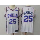 Philadelphia 76ers #25 Ben Simmons White 2017-2018 Nike Swingman Stubhub Stitched Men Jersey