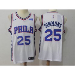 Philadelphia 76ers #25 Ben Simmons White 2017-2018 Nike Swingman Stubhub Stitched Men Jersey