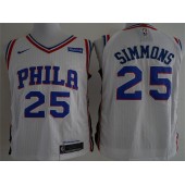Philadelphia 76ers #25 Ben Simmons White Nike Authentic Men Jersey