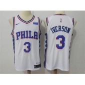 Philadelphia 76ers #3 Allen Iverson White Nike Authentic Men Jersey