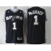 San Antonio Spurs #1 Tracy McGrady Black New Revolution 30 Men Jersey
