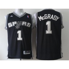 San Antonio Spurs #1 Tracy McGrady Black New Revolution 30 Men Jersey