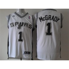 San Antonio Spurs #1 Tracy McGrady White New Revolution 30 Men Jersey